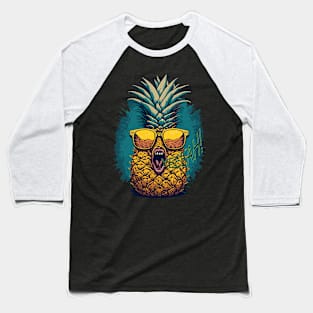 Tropical Yell: The Energetic Pineapple Embracing Summer Fun Baseball T-Shirt